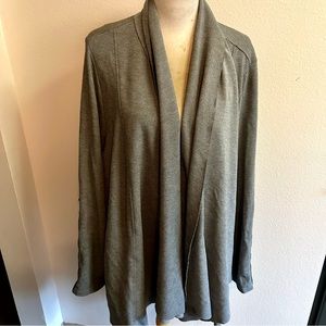 Joan Vass open cardigan knit fabric heather gray sz 3X good condition